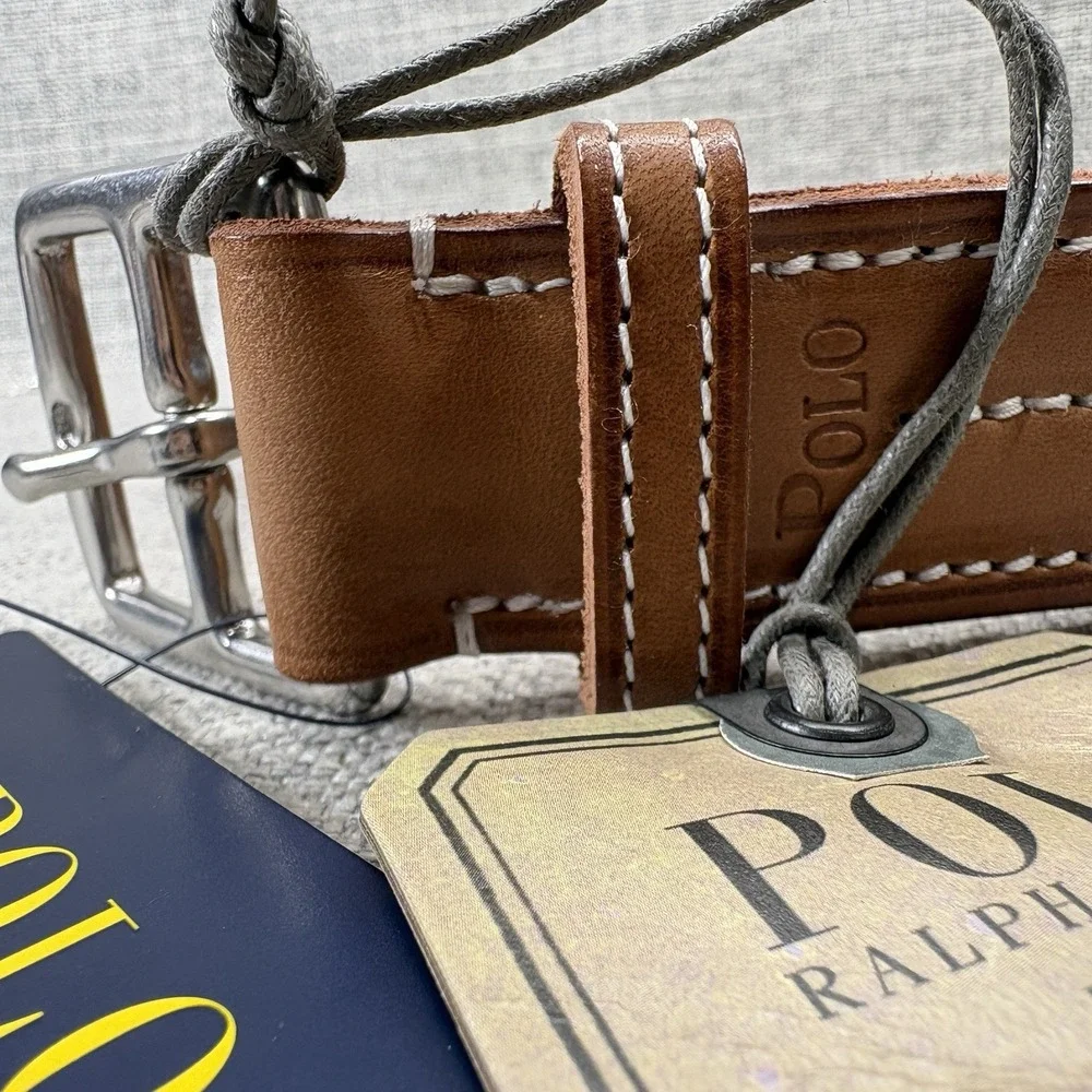 Polo Ralph Lauren 32 Whitehouse Cox Brown Hand Made English Leather Belt NWT